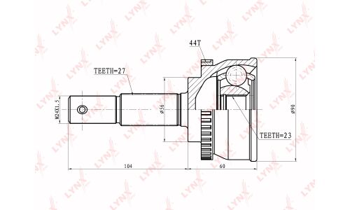 ШРУС LYNXauto, внешний, арт. CO-5763A