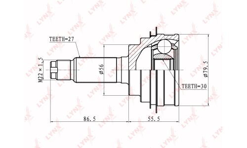 ШРУС LYNXauto, внешний, арт. CO-7100