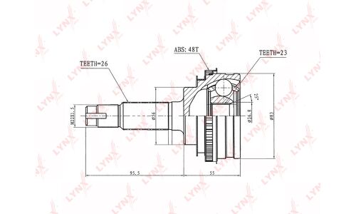 ШРУС LYNXauto, внешний, арт. CO-7506A