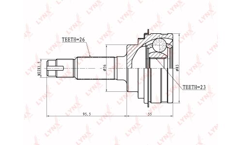 ШРУС LYNXauto, внешний, арт. CO-7507