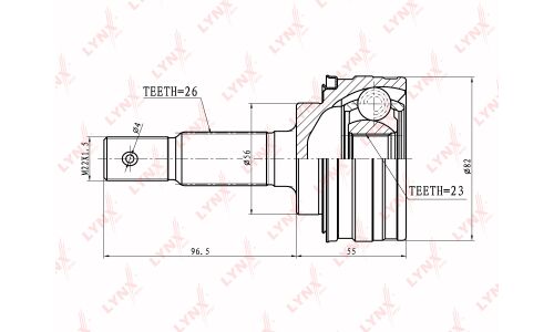ШРУС LYNXauto, внешний, арт. CO-7518