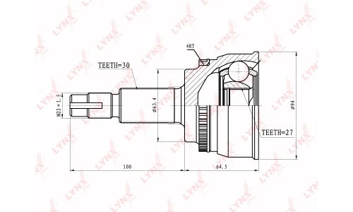 ШРУС LYNXauto, внешний, арт. CO-7524A