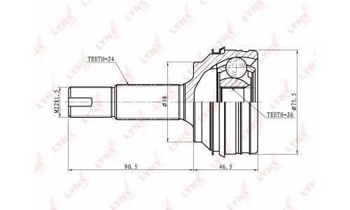 ШРУС LYNXauto, внешний, арт. CO-7535