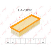 Фильтр воздушный LYNXauto, арт. LA-1020
