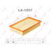 Фильтр воздушный LYNXauto, арт. LA-1207