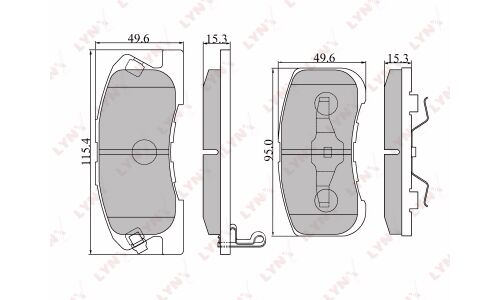 Колодки тормозные дисковые LYNXauto передние, комплект на ось (4 шт), арт. BD-2401