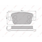 Колодки тормозные дисковые LYNXauto задние, комплект на ось (4 шт), арт. BD-3005