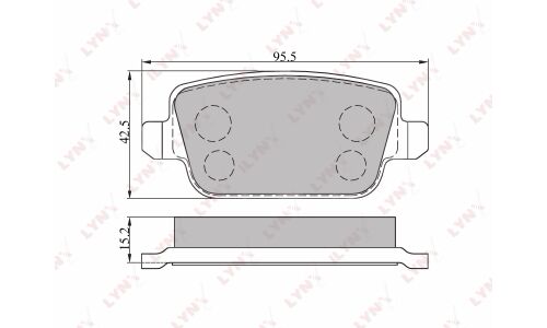 Колодки тормозные дисковые LYNXauto задние, комплект на ось (4 шт), арт. BD-3005