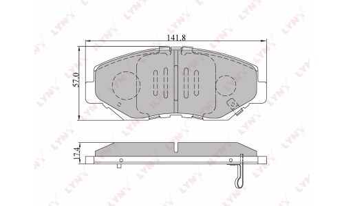 Колодки тормозные дисковые LYNXauto передние, комплект на ось (4 шт), арт. BD-3404