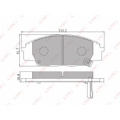 Колодки тормозные дисковые LYNXauto передние, комплект на ось (4 шт), арт. BD-3408