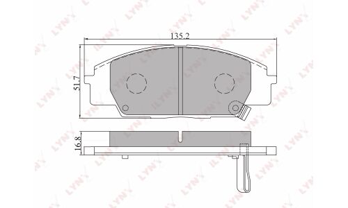 Колодки тормозные дисковые LYNXauto передние, комплект на ось (4 шт), арт. BD-3408