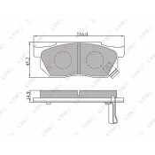 Колодки тормозные дисковые LYNXauto передние, комплект на ось (4 шт), арт. BD-3412