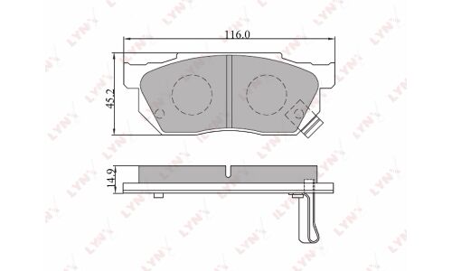 Колодки тормозные дисковые LYNXauto передние, комплект на ось (4 шт), арт. BD-3412