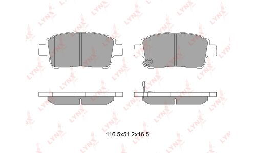 Колодки тормозные дисковые LYNXauto передние, комплект на ось (4 шт), арт. BD-7526