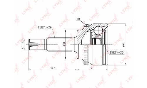 ШРУС LYNXauto, внешний, арт. CO-7562A