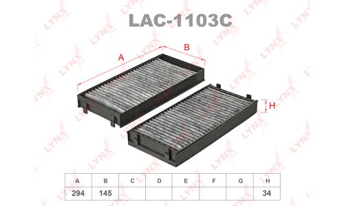 Фильтр салонный LYNXauto угольный, арт. LAC-1103C