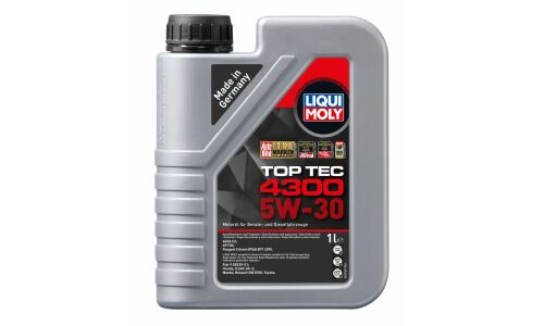 Масло моторное Liqui Moly Top Tec 4300 5w30, синтетическое, ACEA C2, для дизельного двигателя, 1л, арт. 8030 (2323)