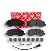 Колодки тормозные дисковые Febi, передние, комплект на ось (4 шт), арт. 16637