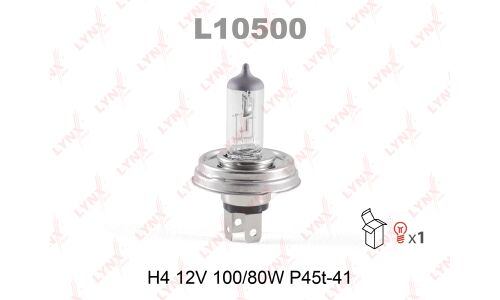Лампа галогенная LYNXAuto HR2 (P45t, T16), 12В, 100/80Вт, 3200К, 1 шт, арт. L10500