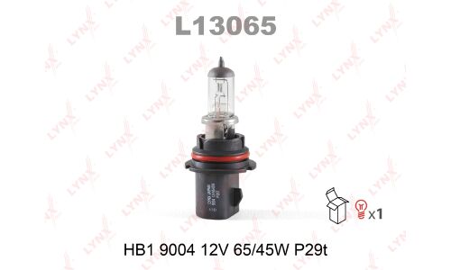 Лампа галогенная LYNXAuto HB1(9004) (P29t, T17), 12В, 65/45Вт, 1 шт, арт. L13065