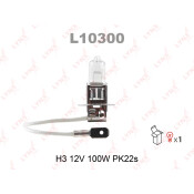 Лампа галогенная LYNXAuto H3 (PK22s, T12), 12В, 100Вт, 3200К, 1 шт, арт. L10300