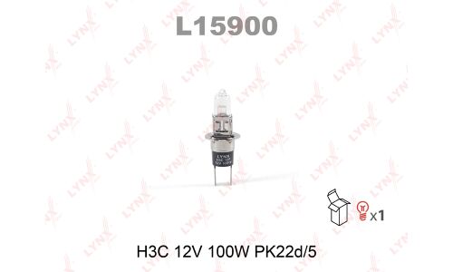 Лампа галогенная LYNXAuto H3C (P22d/5, T12), 12В, 100Вт, 3200К, 1 шт, арт. L15900