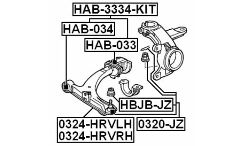 Сайлентблок Febest, арт. HAB-034