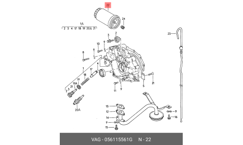 Фильтр масляный VAG, арт. 056 115 561G