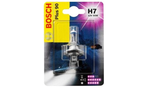 Лампа галогенная Bosch Plus90 H7 (PX26d, T11), 12В, 55Вт, 3200К, 1 шт, арт. 1 987 301 078
