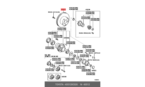 Диск тормозной Toyota, передний, арт. 43512-0C020