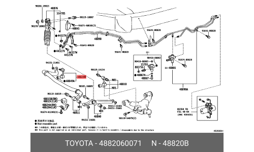 Стойка стабилизатора (линк) Toyota, передняя, правая, арт. 48820-60071
