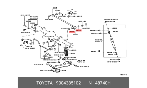Сайлентблок рычага подвески Toyota, арт. 90043-85102