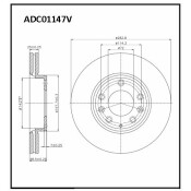 Диск тормозной Allies Nippon, передний, арт. ADC01147V
