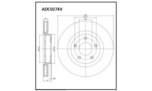Диск тормозной Allies Nippon, передний, арт. ADC0274V
