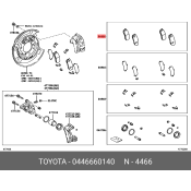 Колодки тормозные дисковые Toyota, задние, комплект на ось (4 шт), арт. 04466-60140