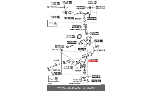Сайлентблок Toyota, арт. 48655-60050