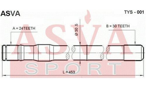 Полуось Asva, передняя, правая, арт. TYS-01