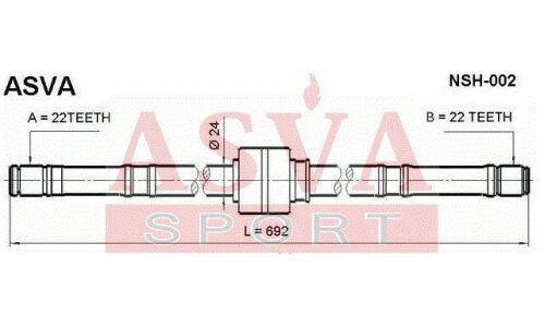 Полуось Asva, передняя, правая, арт. NSH-002