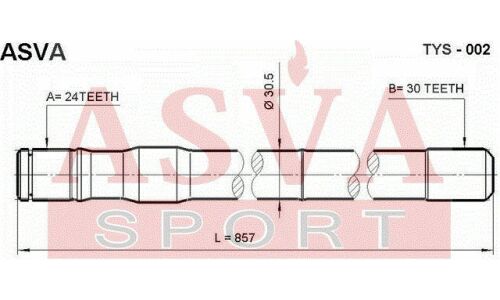 Полуось Asva, передняя, левая, арт. TYS-02