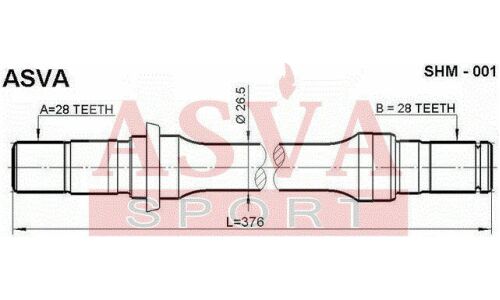 Полуось Asva, передняя, правая, арт. SHM-001