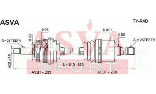 Привод в сборе | перед лев Asva, арт. TY-R4D