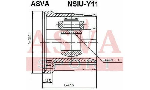 ШРУС Asva, внутренний, арт. NSIU-Y11