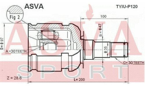 ШРУС Asva, внутренний, арт. TYIU-P120