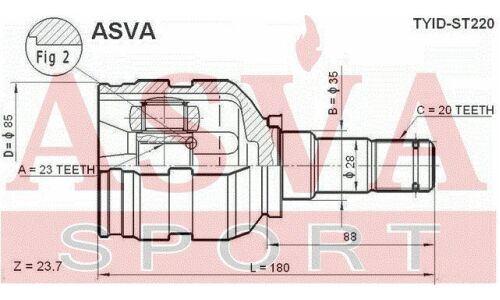 ШРУС Asva, передний, левый, внутренний, арт. TYID-ST220