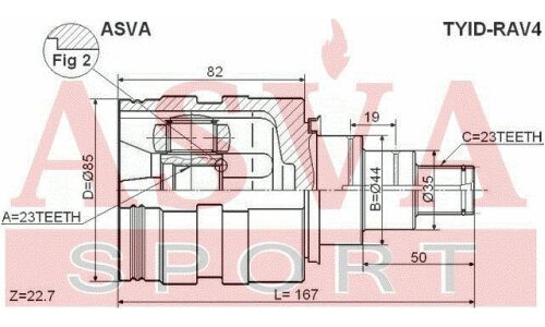 ШРУС Asva внутренний, арт. TYID-RAV4