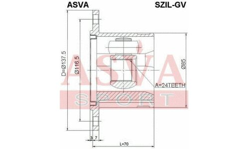 ШРУС Asva, внутренний, арт. SZIL-GV