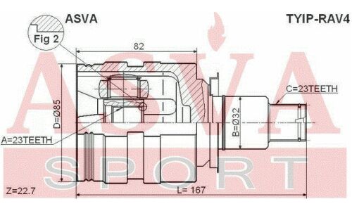 ШРУС Asva, внутренний, арт. TYIP-RAV4