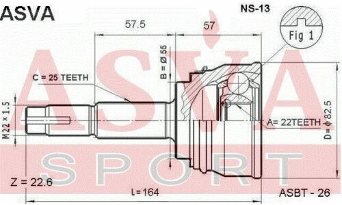 ШРУС Asva внешний, арт. NS-13