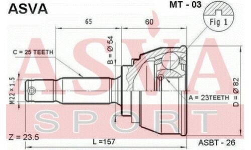 ШРУС Asva внешний, арт. MT-03