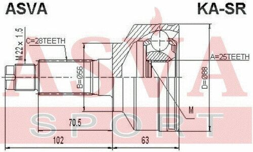 ШРУС Asva, внешний, арт. KA-SR
